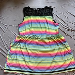 Modcloth rainbow and polka dot mesh dress 3x